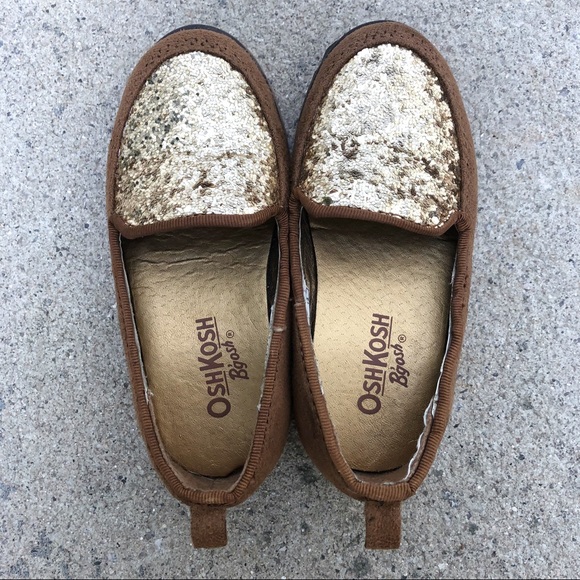 OshKosh B'gosh Other - OshKosh | Brown and Gold Glitters Loafers Size 7